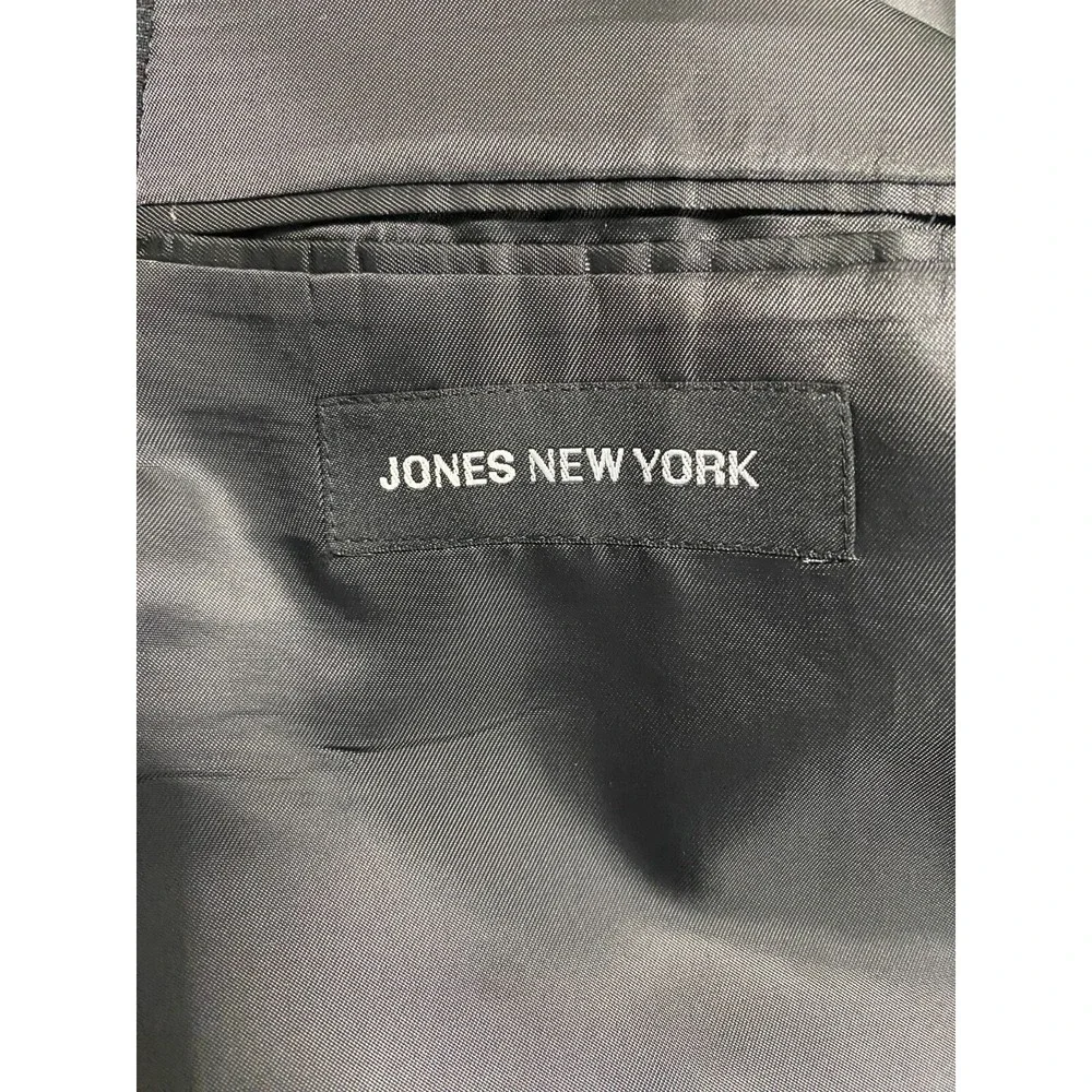 Men's Suit Jacket Jones NY Size 40 Blazer‎ Black 100% Wool Formal